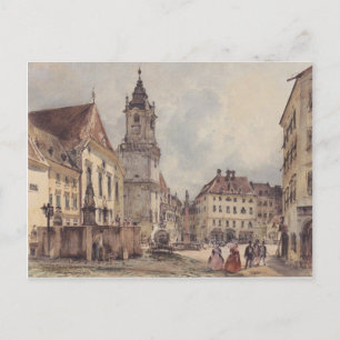 Cartão Postal A praça principal em Bratislava por Rudolf von Alt