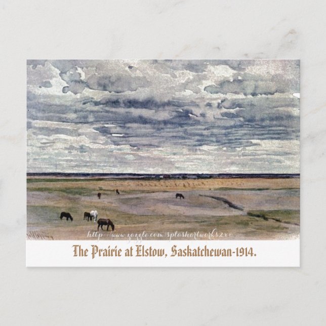 Cartão Postal "A Pradaria em Elstow, Saskatchewan-1914" (Frente)