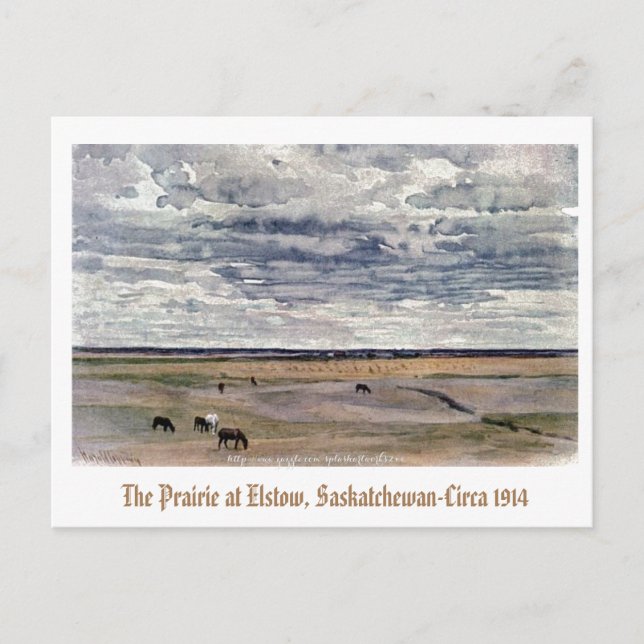 Cartão Postal "A Pradaria em Elstow, Saskatchewan-1914" (Frente)