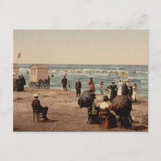 Cartão Postal A praia, Blankenberghe, Bélgica