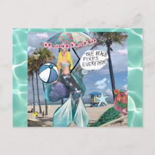 Cartão postal - a praia conserta tudo