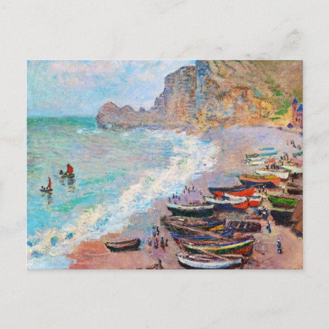 Cartão Postal A praia de Etretat Claude Monet (Frente)