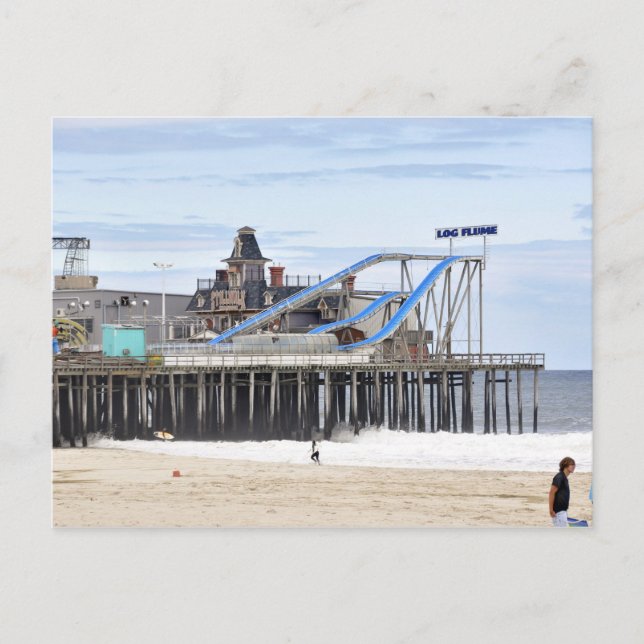 Cartão Postal A praia de Jersey em Seaside Heights (Frente)