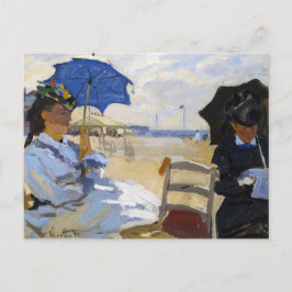 Cartão Postal A praia em Trouville Claude Monet