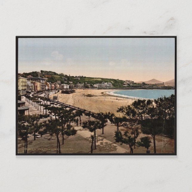 Cartão Postal A praia, San Sebastian, Fotografia da Espanha (Frente)