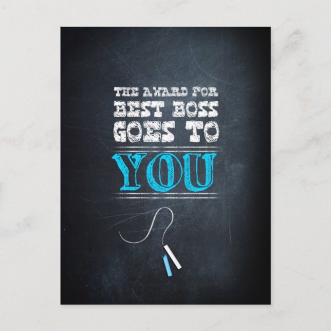 Cartão Postal A prêmio do melhor chefe vai para você! (Frente)