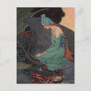 Cartão Postal “A Princesa e o Dragão” por Elenore Abbott