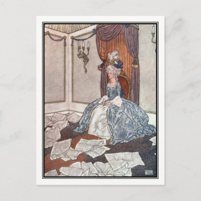 Cartão Postal A Princesa e os Jornais de Edmund Dulac (Frente)