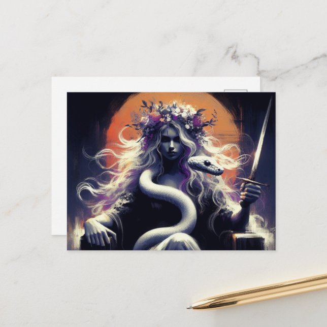 Cartão Postal A Princesa Guerreira e a Cobra de Pet (Frente/Verso In Situ)