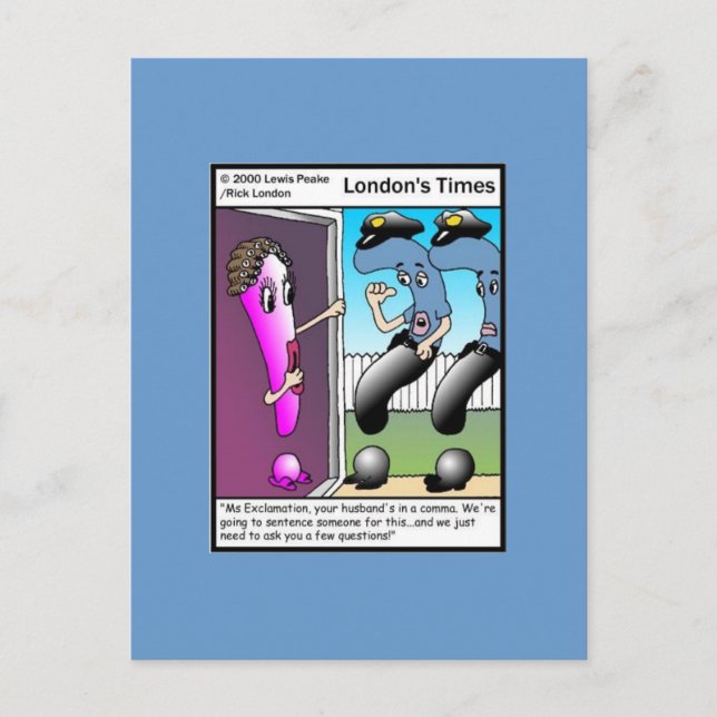 Cartão Postal A Questão Cartoon Policial Cartoon Real Posta Card (Frente)