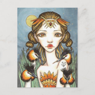 Cartão Postal A Rainha da Grebe Excelente Deitada