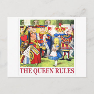 CARTÃO POSTAL A RAINHA DOS CORAÇÕES DIZ, "AS REGRAS DA RAINHA!"