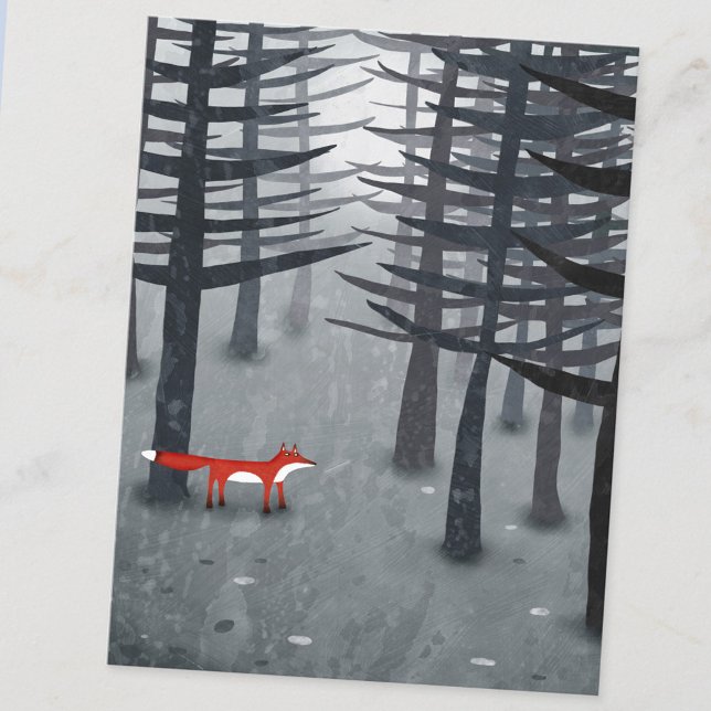 Cartão Postal A Raposa e a Floresta (The Fox and the Forest art postcard)