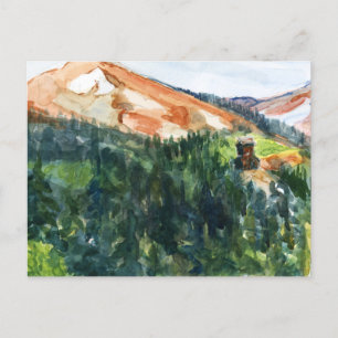 Cartão Postal A Red Mountain Mining District Watercolor