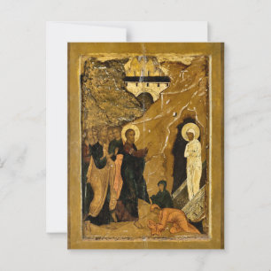 Cartão Postal A Ressurreição de Lázaro de um ícone de Templo de 