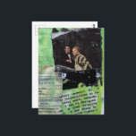 Cartão Postal A Retro Couple Collage<br><div class="desc">A mixed media collage made and photographed by Angelandspot in the year 2026 with vintage images from a magazine from 1968,  a section of a phone book,  and a section of a vintage textbook.</div>