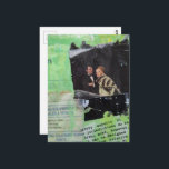 Cartão Postal A Retro Couple Mixed Media Collage<br><div class="desc">A mixed media collage made and photographed by Angelandspot in the year 2026 with vintage images from a magazine from 1968,  a section of a phone book,  and a section of a vintage textbook.</div>