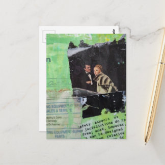 Cartão Postal A Retro Couple Mixed Media Collage