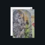 Cartão Postal A Retro Girl Catching Butterflies<br><div class="desc">A collage made and photographed by Angelandspot in the year 2026 with vintage images from a magazine from the 1980s era</div>