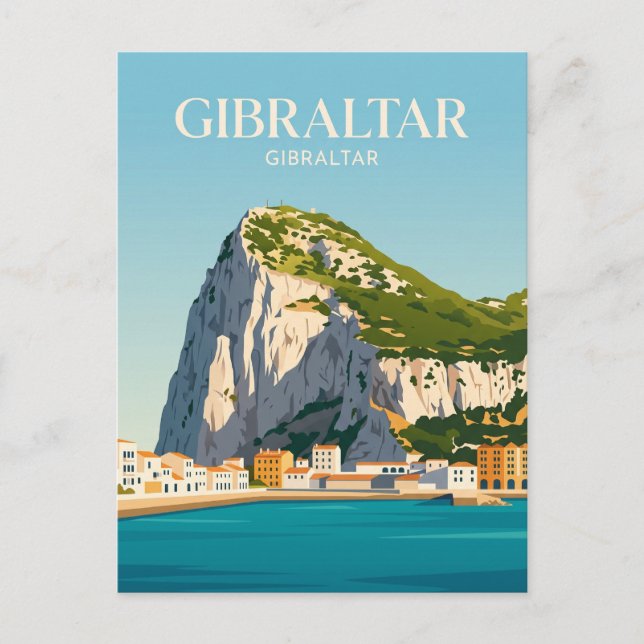 Cartão Postal A Rocha de Gibraltar Gibraltar (Frente)
