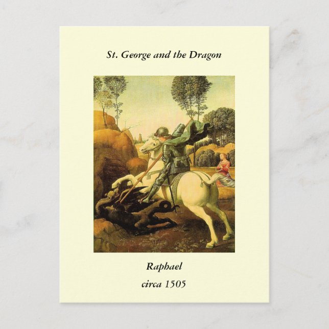 Cartão Postal A "Rua George e o Dragão" de Raphael (cerca de 150 (Frente)