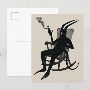 Cartão Postal A ruptura do diabo - Arte da parede do humor escur