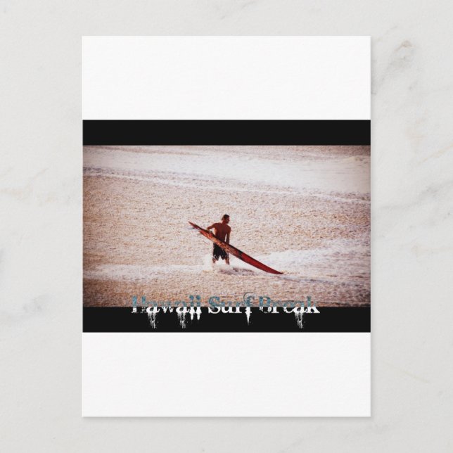 Cartão Postal A ruptura do surf de Havaí surfa acima (Frente)