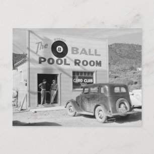 Cartão Postal A Sala de Bilhar Eight Ball, 1940