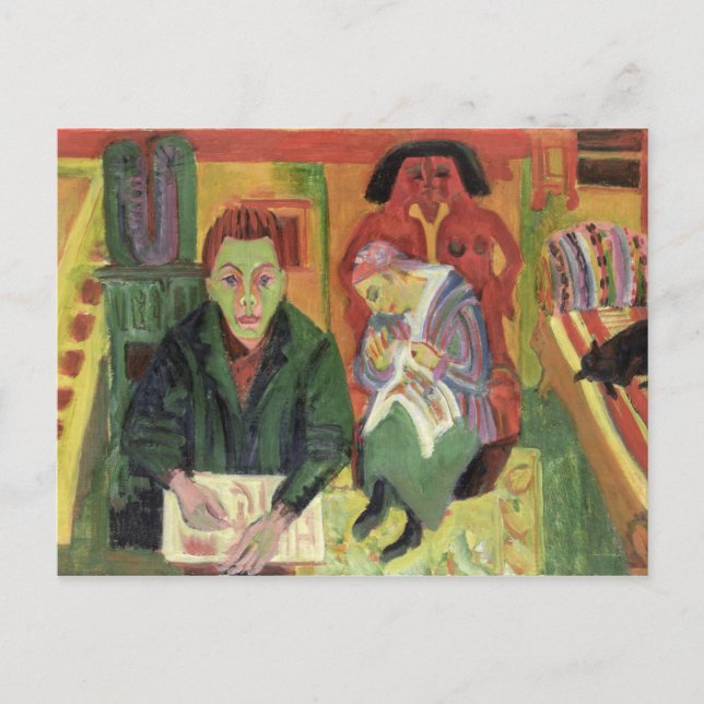 Cartão Postal A Sala de Estar, 1920 (Frente)