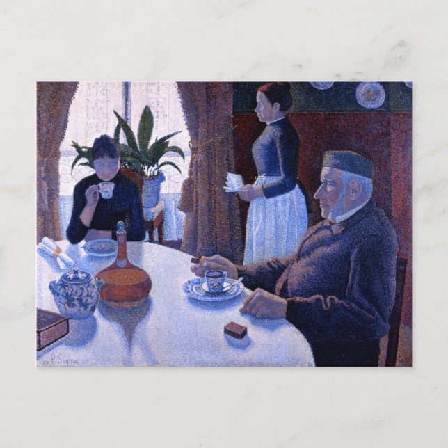Cartão Postal A Sala de Jantar por Paul Signac (1887) (Frente)