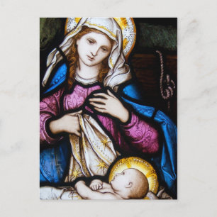 Cartão Postal A Santa Família Representando Madonna e Criança