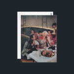 Cartão Postal A Scenic Dinner at the Bridge<br><div class="desc">A collage made and photographed by Angelandspot in the year 2026 with vintage images from a magazine of a family eating dinner and a bridge at night</div>