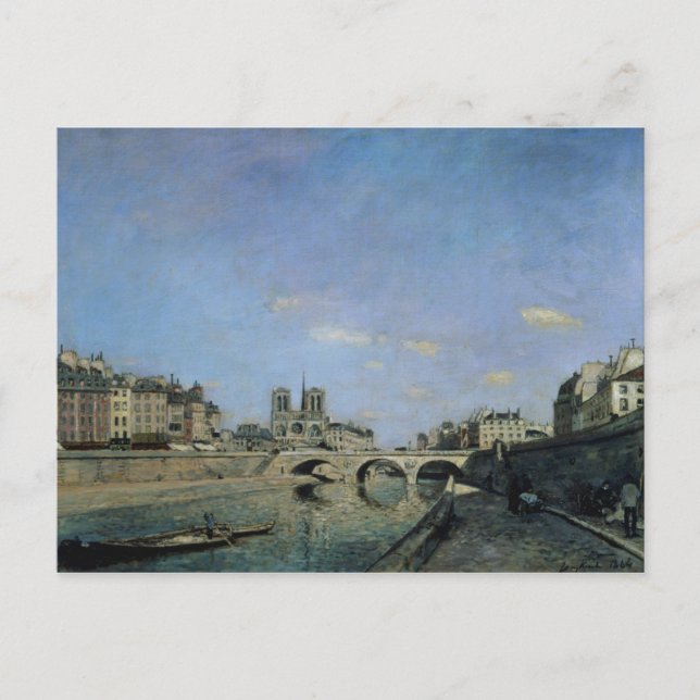 Cartão Postal A Sena e Notre Dame em Paris, 1864 (Frente)