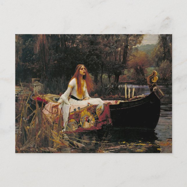 Cartão Postal A Senhora de Shalott 1888 John William Waterhouse (Frente)