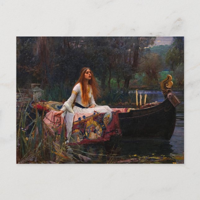 Cartão Postal A Senhora de Shalott por John William Waterhouse (Frente)