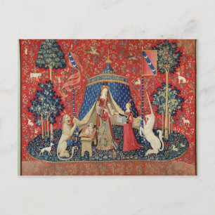 Cartão Postal A senhora e o unicórnio: "A meu somente desire
