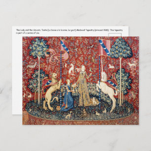 Cartão Postal A Senhora e o Unicórnio, o Sabor
