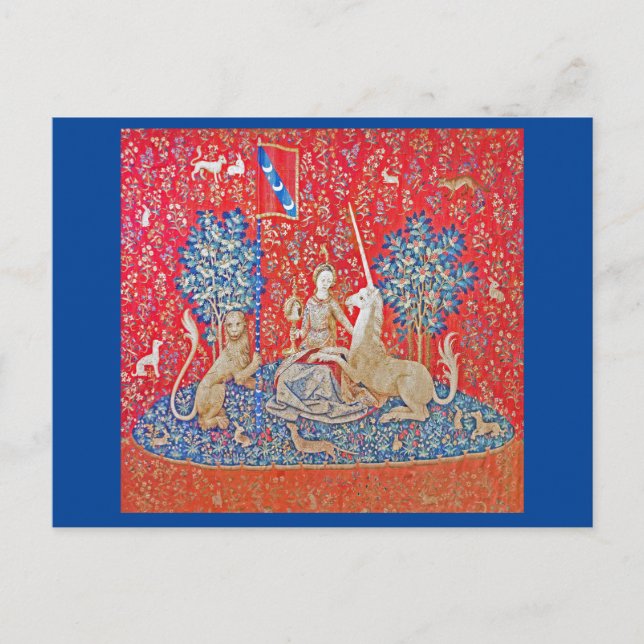 Cartão Postal A Senhora e o Unicórnio / Visão (Frente)