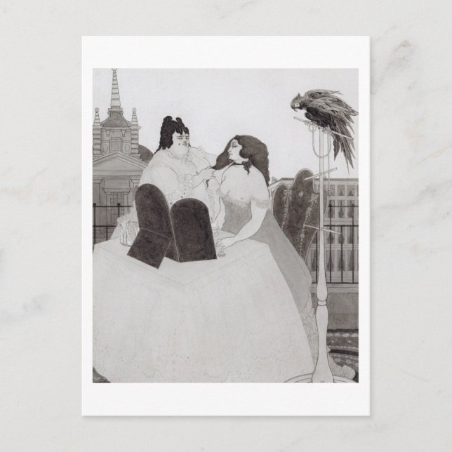 Cartão Postal A senhora na Mesa de molho (tinta e lavagem) (Frente)