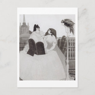 Cartão Postal A senhora na Mesa de molho (tinta e lavagem)