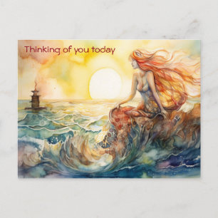 Cartão Postal A sereia e o farol