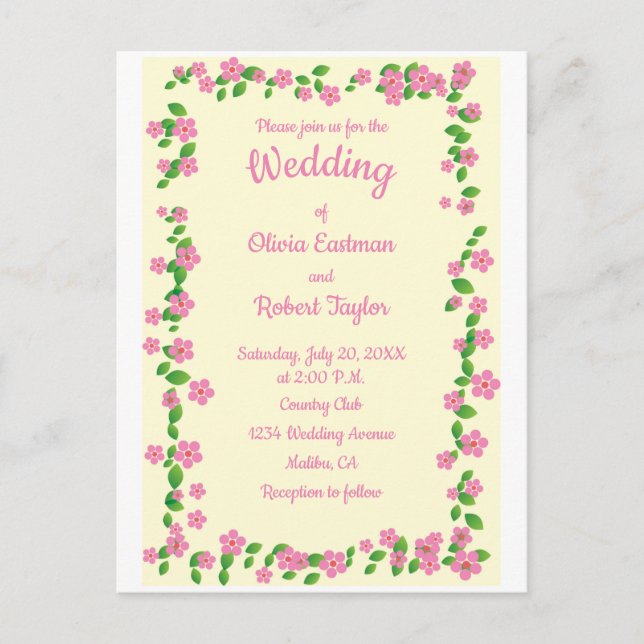 Cartão Postal A simplicidade personalizada é o melhor casamento  (Frente)