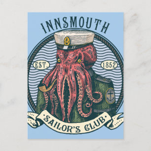 Cartão Postal A sombra sobre o nsmouth Lovecraft Cthulhu Sailor