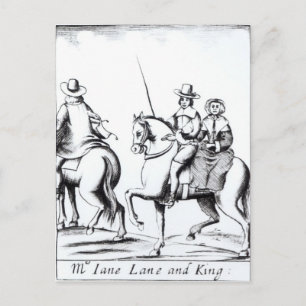 Cartão Postal A Sra. Jane Lane andando com o Rei Charles II