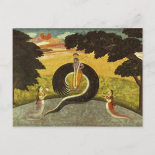 Cartão Postal A submissão de Kaliya, Basohli, Pahari