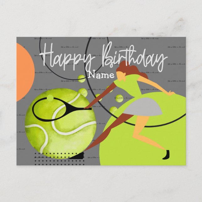 Cartão Postal A tênis está jogando Parabéns (Frente)