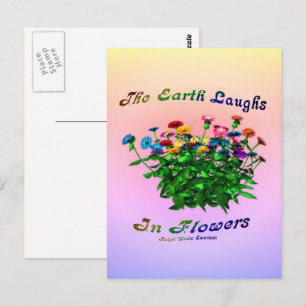 Cartão Postal A Terra Ri Na Flores Inspirador