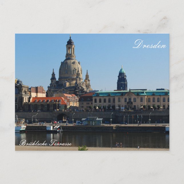 Cartão Postal A Terraça de Brühl em Dresden (Frente)