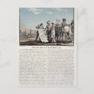 Cartão Postal A tomada de La Rochelle dos protestantes, 16