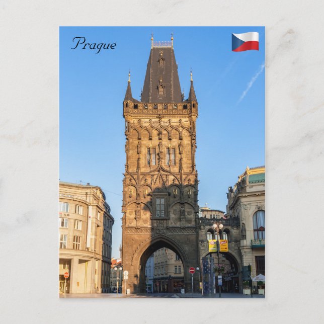 Cartão Postal A Torre da Pólvora - Praga, República Tcheca (Frente)